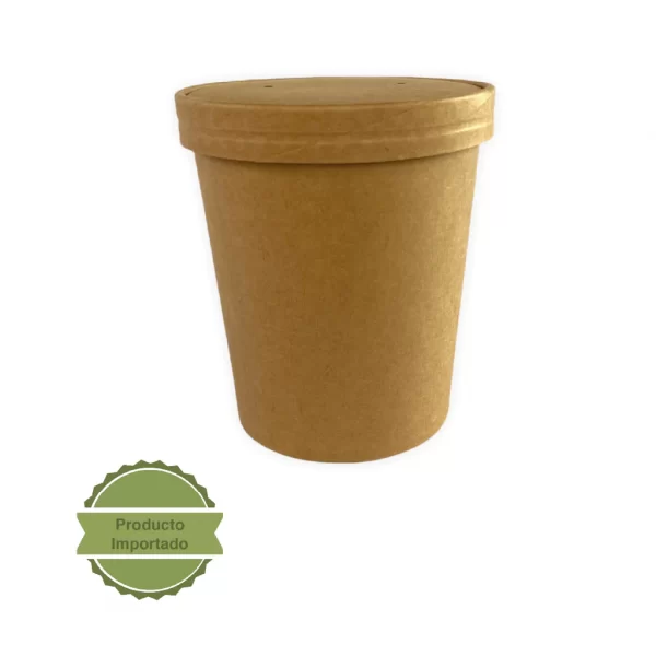 Sopero Kraft 26 oz (750 ml) con tapa Kraft