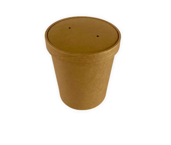 Sopero Kraft 26 oz (750 ml) con tapa Kraft - Imagen 2